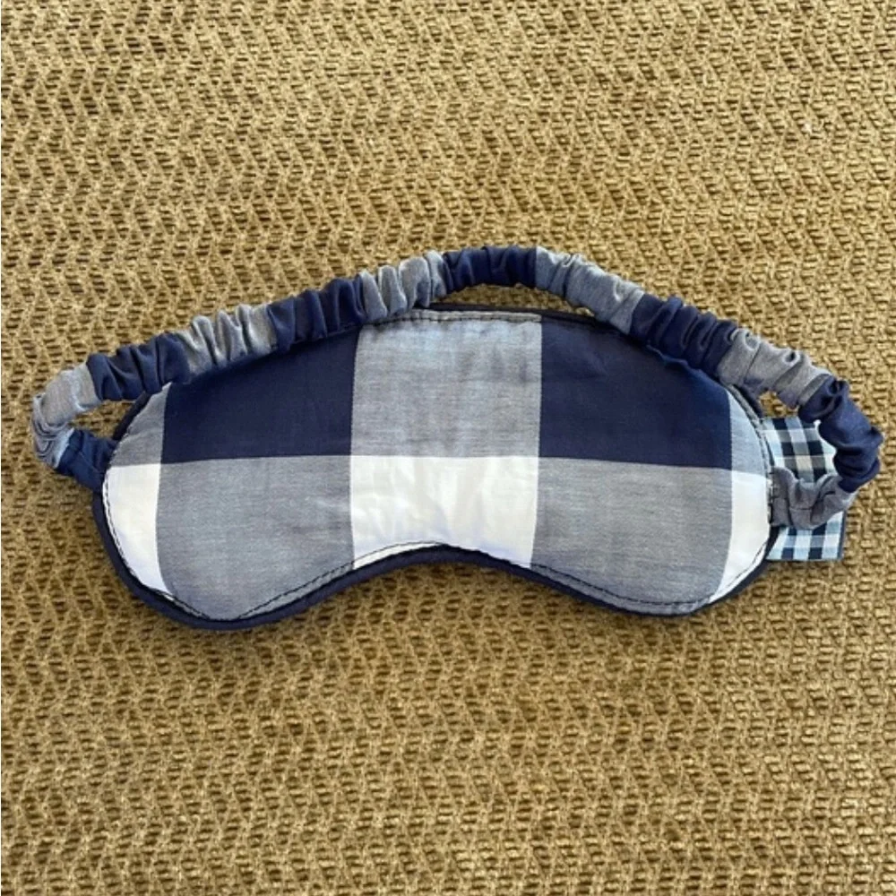 Hästens Blue and White Checkered Sleep Mask